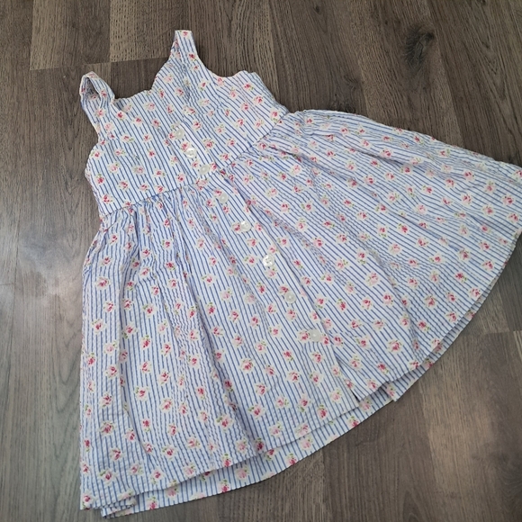 Ralph Lauren Toddler Girl Dress Floral Blue Button Down Back Size 2T - Picture 2 of 6